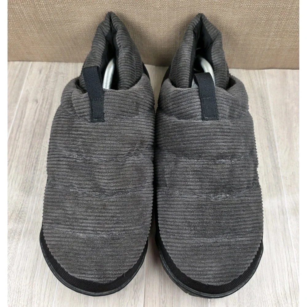 The North Face Mens Grey Black Nuptse  Mule Corduroy Goose Down Slippers Size 12